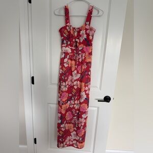 Floral Maxi Sundress in Coral Pink